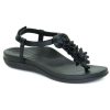 Aetrex Charli : Womens Dress Sandals Black Right Side Front View