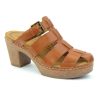 Aetrex Cally Cork Multi Strap Heel : Womens Dress Shoes Cognac Right Side Front View