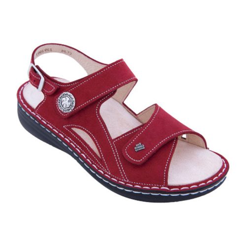 Finn Barbuda : Womens Sandals Chili Nubuk Right Side Front View