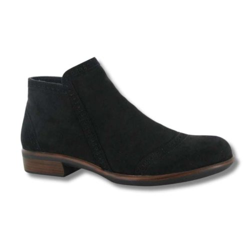 Naot Nefasi-Aura : Womens Casual Boots Black Velvet Nubuck Right Side Front View